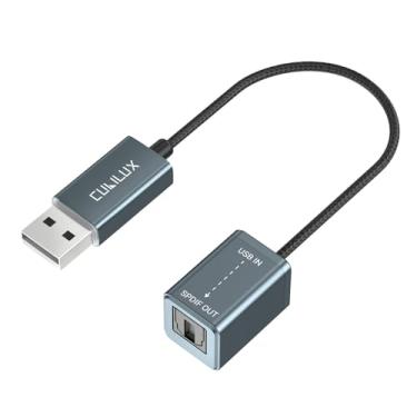 Imagem de Cubilux Adaptador USB A para TOSLINK, Conversor de Áudio Óptico USB, Som Estéreo, Compatível com Windows e Linux, PC e Laptop