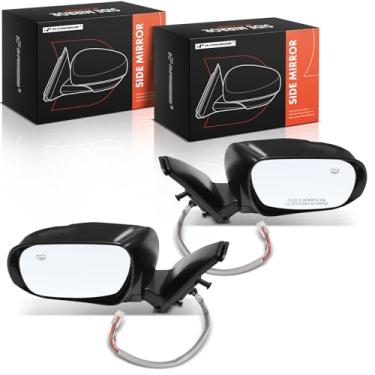 Imagem de A-Premium Par (2) espelhos retrovisores elétricos do lado do motorista e do passageiro - compatível com Toyota 4Runner 2010-2013 - Retrovisor retrovisor externo preto dobrável manual aquecido com luz