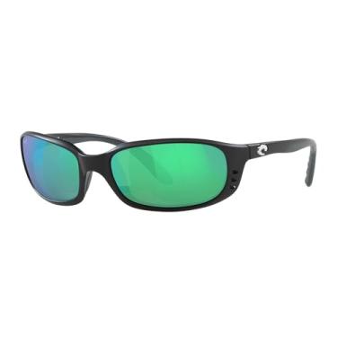 Imagem de Costa Del Mar Óculos de sol masculinos Brine, Preto fosco/verde cobre espelhado polarizado 580 g, 59 mm