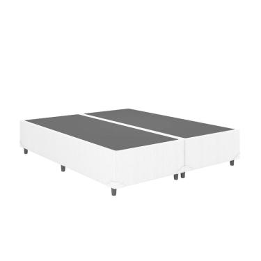 Imagem de Base Box King Bipartido Corino Branco 192x203