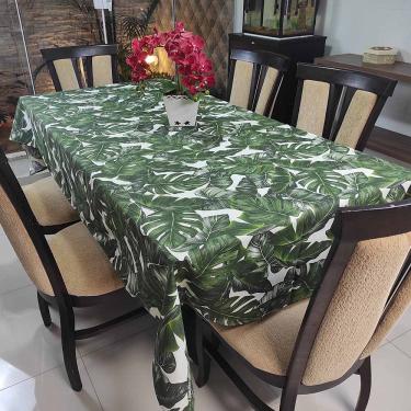 Imagem de Toalha De Mesa Térmica Impermeável 1,50M X 2,00M 4 A 6 Cadeiras - Floral Verde