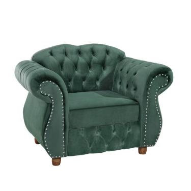 Imagem de Poltrona Chesterfield Merlô Via Encanto Veludo Verde