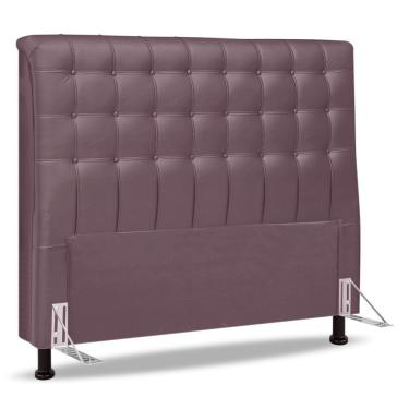 Imagem de Cabeceira Cama Box Casal Queen Size Ciara 160cm Botonê Com Frame Veludo Rosê - Abmaza