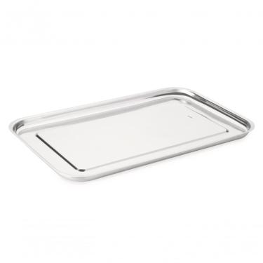 Imagem de Bandeja De Aço Inox Retangular 36x23 Cm Hospital Multiuso Mesa Servir Travessa Casa Cozinha Café Chá