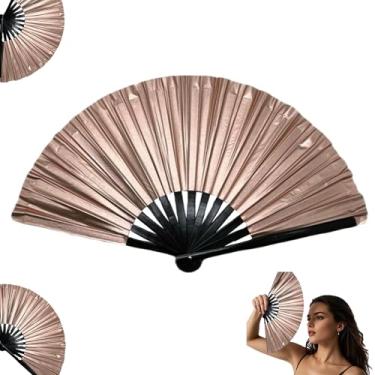 Imagem de Lramkuy Fãs de botas no chão para dança de linha, 2025 novo ventilador de dança pop de linha de cores a laser, grande ventilador de mão dobrável para dança, ventilador portátil decorativo dobrável