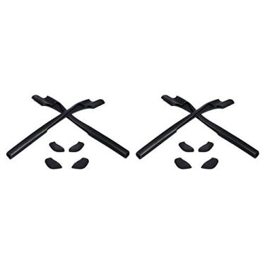 Imagem de Eye Opening Stuff Kits de borracha de substituição compatíveis com óculos de sol Oakley Half Jacket 2.0 OO9144/2.0 XL – Preto e preto