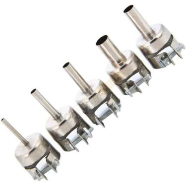 Imagem de Kit com 5 Bicos para Soprador de ar quente Estação de Solda 850 702 950 701 com parafuso e abraçadeira bocal 22mm
