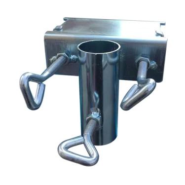 Imagem de IEUDNS Suporte de guarda-chuva de pátio com grampo, suporte de montagem de deck, guarda- de pátio, clipe fixo resistente para cerca, quintal,