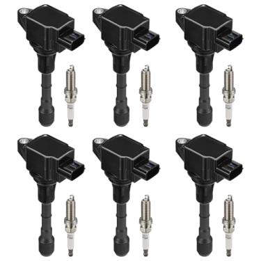Imagem de Zuaooz Pacotes De Bobinas Ignição E Velas Irídio Uf550 C1406 Compatíveis Com Nissan Infiniti Maxima Murano Pathfinder Quest Altima Q50 Qx60 Fx35 370Z Q70 G37 Qx50 Qx70 3.5L V6, Conjunto 6