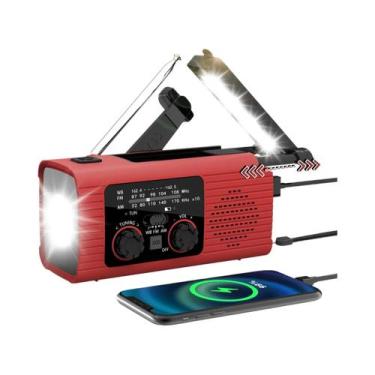 Imagem de Lanterna De Rádio De Emergência Portátil 4000mAh SOS Alarme FM AM USB 