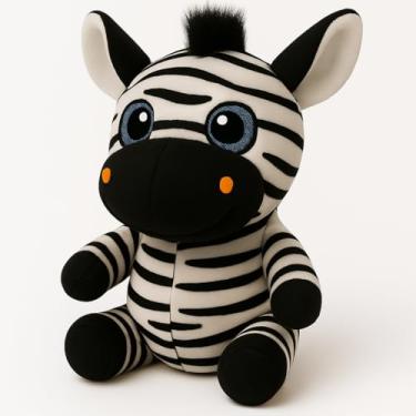 Imagem de Pelúcia Zebra Safari 20cm Macia Bichinho de Pelúcia para Bebês e Crianças Presente Fofo Decoração Quarto Infantil