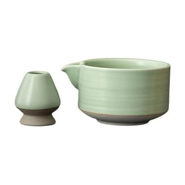 Imagem de Fenteer Matcha Bowl com utensílios tradicionais de chá da cerimônia de matcha Holder para comprimidos, Verde