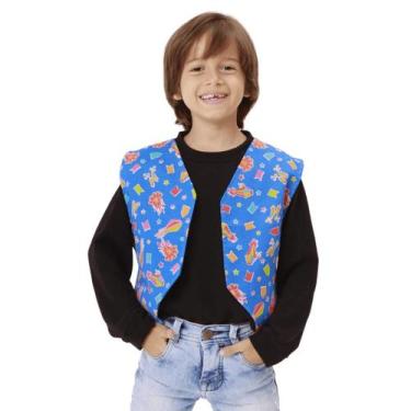 Imagem de Colete Festa Junina Infantil Menino Caipira Azul com Balões - Sulameri