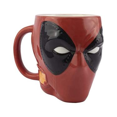 Imagem de Caneca de café de cerâmica Deadpool licenciada oficial da Marvel por Paladone Deadpool, presente e lembrança de quadrinhos novidade, xícara de chá de 325 ml