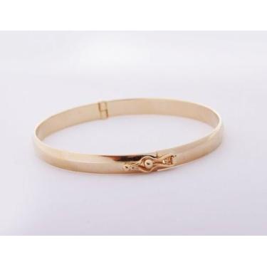 Imagem de Bracelete no Banho de Ouro Liso - Madame Jô Semijoias