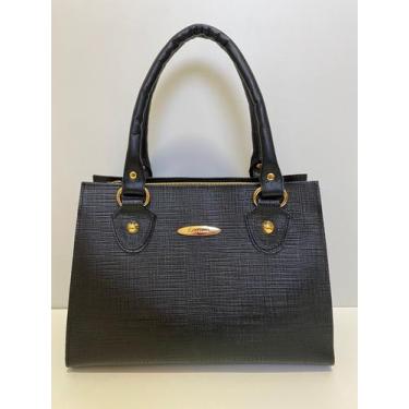 Imagem de Bolsa Média Couro Legítimo - Caprina, Preto