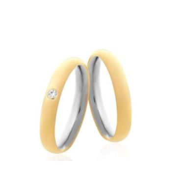 Imagem de Aliança envelopada ouro e aço cirurgico 3mm - Vi va