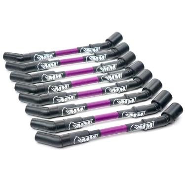 Imagem de Michigan Motorsports LS Conjunto de fios de vela de ignição 10 mm fios de desempenho - Serve para LS1 LS2 LS3 L99 L76 L77 Camaro Firebird Corvette (Roxo)