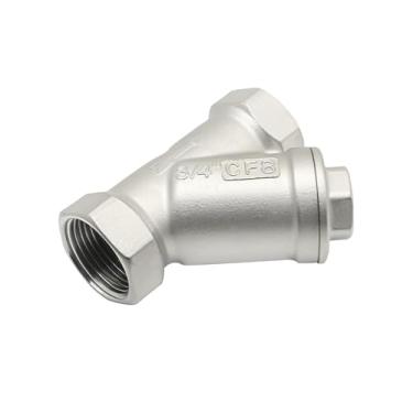 Imagem de ZUDKSUY Tubulação industrial fêmea de 3/10.2 cm, conector de válvula de filtro Y de aço inoxidável 304, filtro Y para remover contaminantes de água, óleo e gás