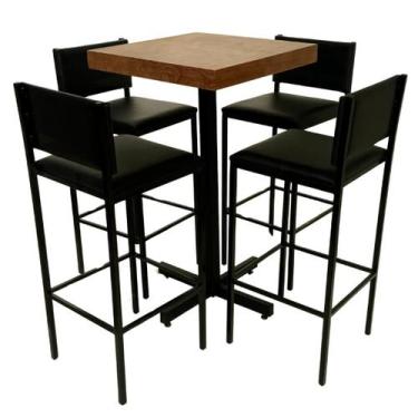Imagem de Conjunto de Bistrô  Ibiza com 4 banquetas - DG Móveis - Reisol Móveis
