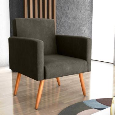 Imagem de Poltrona Para Decoração Belém Veludo Turkey Marrom