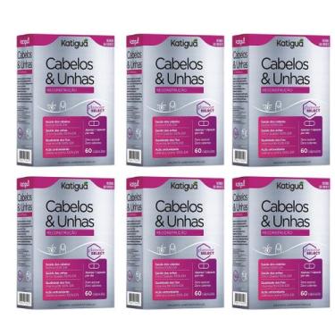 Imagem de Kit 6 Cabelos E Unhas Reconstrução 60 Cápsulas Katigua