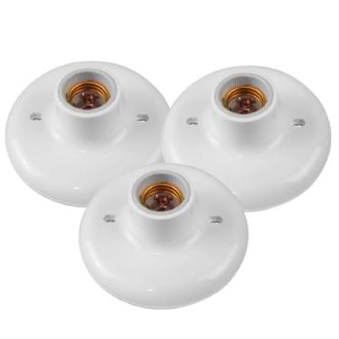 Imagem de Kit 3 Plafon Teto Branco Ilumi Soquete Porcelana 100w 250v
