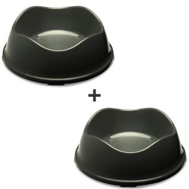 Imagem de Kit 2 Potes Comedouro Bebedouro Ração Água Gato Pet 350ML - Stark Pet,