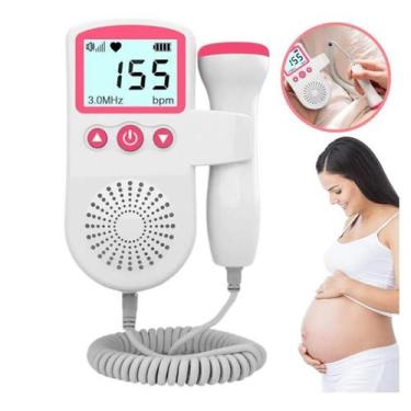 Imagem de Doppler Sonar Para Ouvir Batimentos Bebe Grávida Rosa - Fetal Doppler
