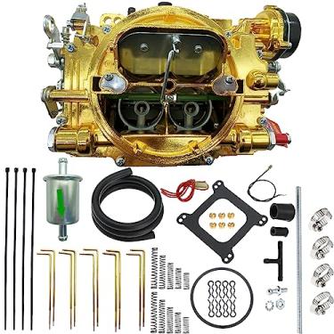 Imagem de Trucktok Carburador de substituição de 4 cilindros 9906 para carburador elétrico de 600 CFM Flange quadrada (dourado)