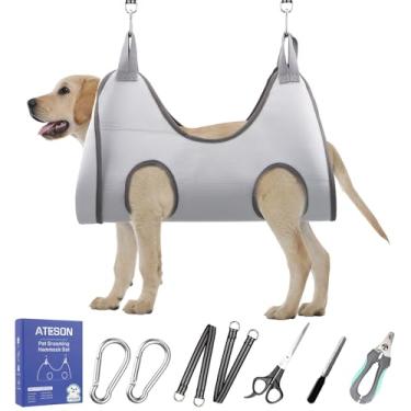 Imagem de Arreio de rede de cuidados para animais de estimação GG para aparar unhas de cães grandes, estilingue para cortar unhas, suporte para pendurar para cães com cortador de unhas, lixa de unha, tesoura