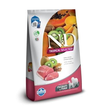 Imagem de N&D Tropical para Cães Adultos de Raças Médias e Grandes Sabor Suíno, Cereais e Frutas Tropicais 12Kg