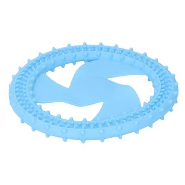 Imagem de Generic Brinquedo Esportivo de Estimação Em Disco Voador, Alívio da Ansiedade Silicone Dog Flying Chew Toy Toy Compacto Compacto Interativo Limpeza de Dentes para Treinamento Ao Ar Livre (Azul)