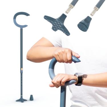 Imagem de Michael Graves Design Bengala de caminhada C Grip para homens e mulheres - Bengala de caminhada premium para estabilidade e estilo - Bengala leve e ajustável - Bengala de caminhada para idosos e