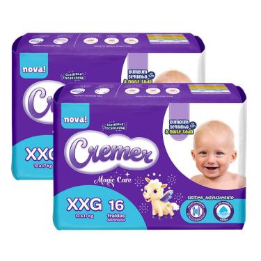 Imagem de Kit 2 Fraldas Cremer Magic Care Tamanho XXG com 16 Unidades cada