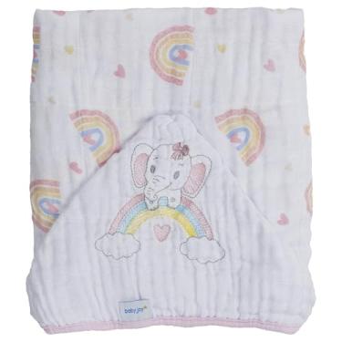 Imagem de Toalha com capuz Baby Joy Soft Estampada com Bordado - Arco Iris Mágico
