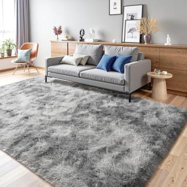 Imagem de Terrug Tapete fofo para sala de estar, cinza claro tingido de 1,5 x 18 m para quarto de crianças, tapete lavável de pelúcia ultramacio com suporte de borracha antiderrapante, decoração de chão