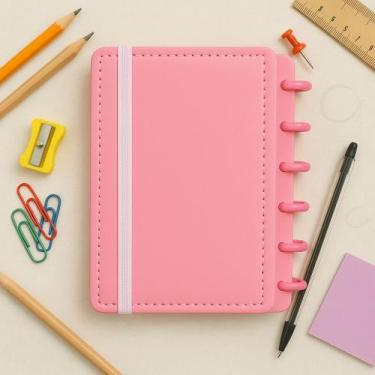 Imagem de Caderno Agenda Inteligente Anotação Disco Removíveis A6 com Elástico 8