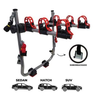 Imagem de 18 - Suporte para bike Transbike FIRE para 3 bicicletas Prata tira Ver