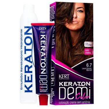 Imagem de Coloração Keraton Demi Color Louro Escuro Marrom 6.7