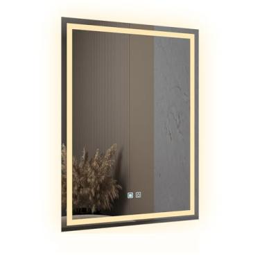 Imagem de Espelho LED 3 Cores Banheiro Dual Touch c/Desembaçador (80CmX60Cm) 110v