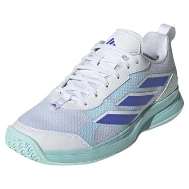 Imagem de adidas Tênis feminino Avaflash cano baixo, Branco/azul cobalto/azul semiflash Aqua, 5.5