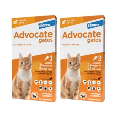 Imagem de Combo Advocate Gatos 0,4ml Até 4kg - 3 Pipetas - 2 Unidades - Elanco