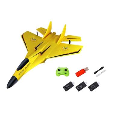 Imagem de MERIGLARE Kit de planador de avião RC modelo de avião voador leve lembrancinha de festa multifuncional com brinquedo voador leve para encher sacola de brindes, Amarelo