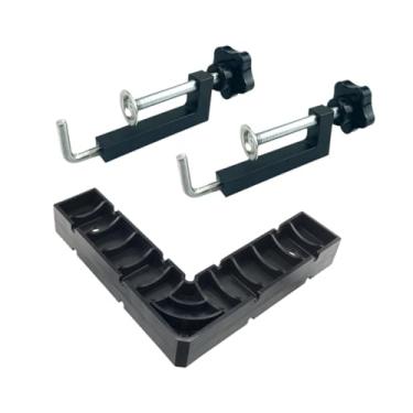 Imagem de IEUDNS Grampos de canto para esquadros de posicionamento de marcenaria, liga de alumínio, grampo de ângulo reto de 90 graus resistente para gavetas de, Preto