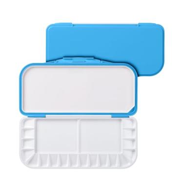 Imagem de Mr. Pen - Paleta de aquarela hermética com tampa, 1 pacote, 18 poços e 2 áreas de mistura, paleta de aquarela, palete de tinta com tampa, cor azul