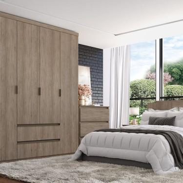 Imagem de Guarda-roupa 4 Portas 168cm X 230cm Nobre Rustic