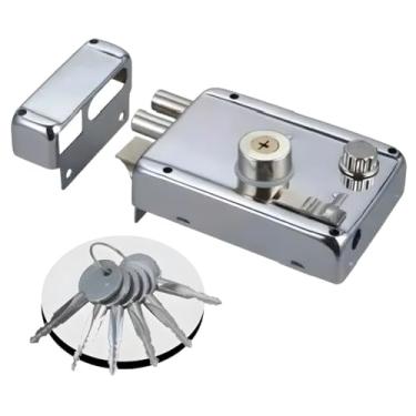 Imagem de Fechadura de Sobrepor Tetra com Dupla Trava Antifurto, Prata