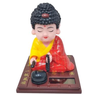 Imagem de Buda Hindu Monge Balança Cabeça Mexe Braço Dir. Luz Solar