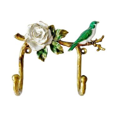 Imagem de Gancho de parede decorativo vintage em forma de pássaro para pendurar roupas, casacos, toalhas, chaves, chapéus, 1 pacote com gancho de parede de metal antigo